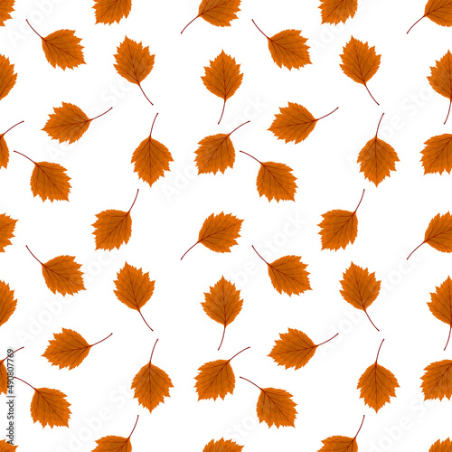 Abstract Illustration Autumn Background with Falling Autumn Leaves. Seamless ...