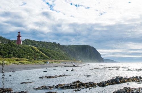 St. Lawrence River Coast on the northern part of Gaspesie in Quebec photo