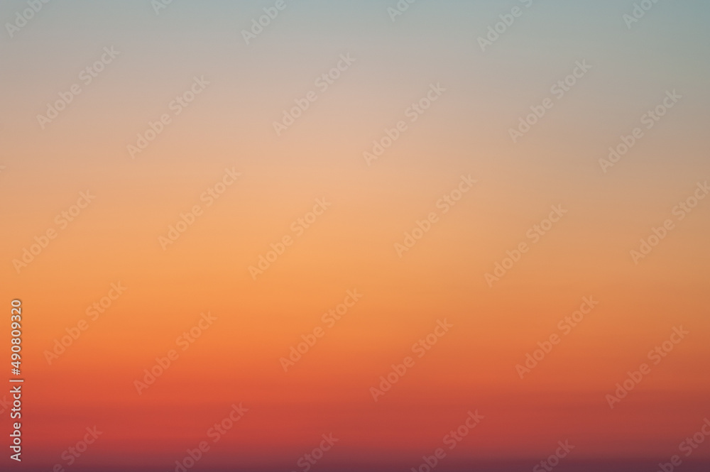 Tranquil background of red and orange gradient sky - obrazy, fototapety, plakaty 