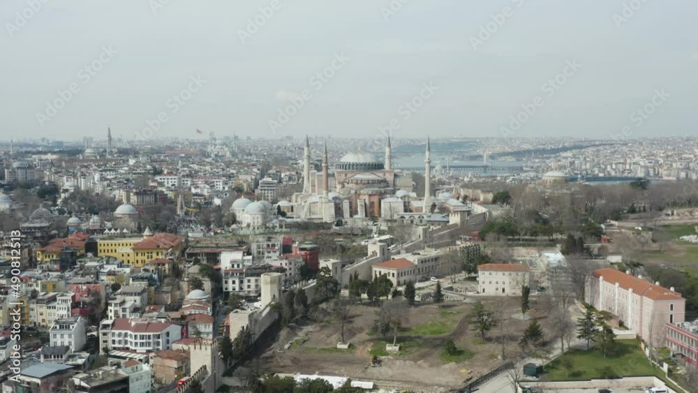 Aerial view of Hagia Sophia in Istanbul Aerial view of Hagia Sophia in Istanbul