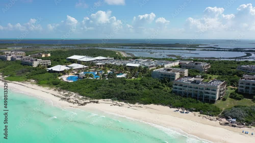 Cuba Cayo Santa Maria beach drone aerial 4K white sand shot cayo coco varadero caribbean sea waves atlantic ocean tropical turquoise paradise view Antilles landscape destination cuban coast coastlin Cuba Cayo Santa Maria beach drone aerial 4K white sand shot cayo coco varadero caribbean sea waves atlantic ocean tropical turquoise paradise view Antilles landscape destination cuban coast coastlin