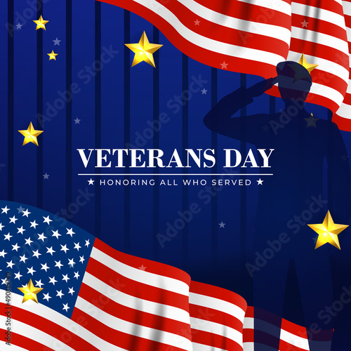 USA Veterans Day Poster. Illustration.