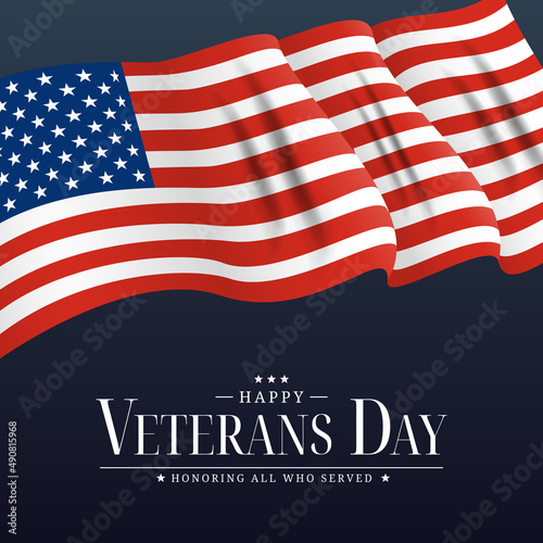 USA Veterans Day Poster. Illustration.