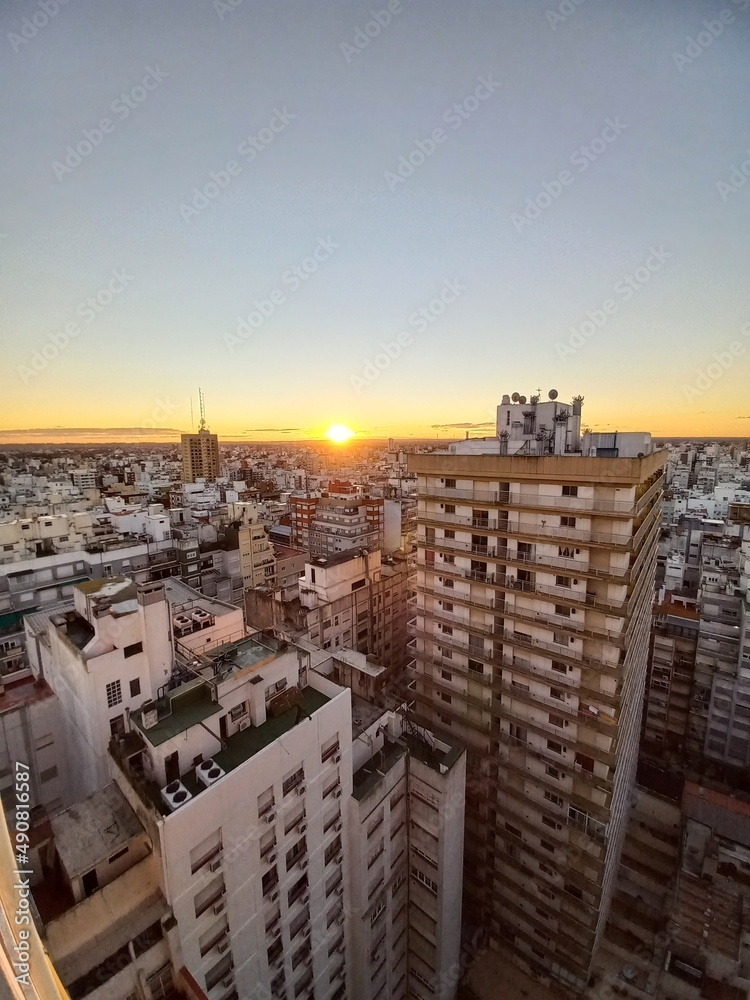 Fototapeta premium sunset over the city