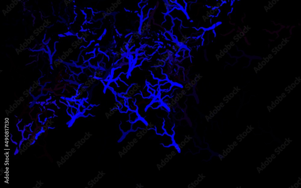 Dark Blue, Red vector natural artwork with branches, leaves.