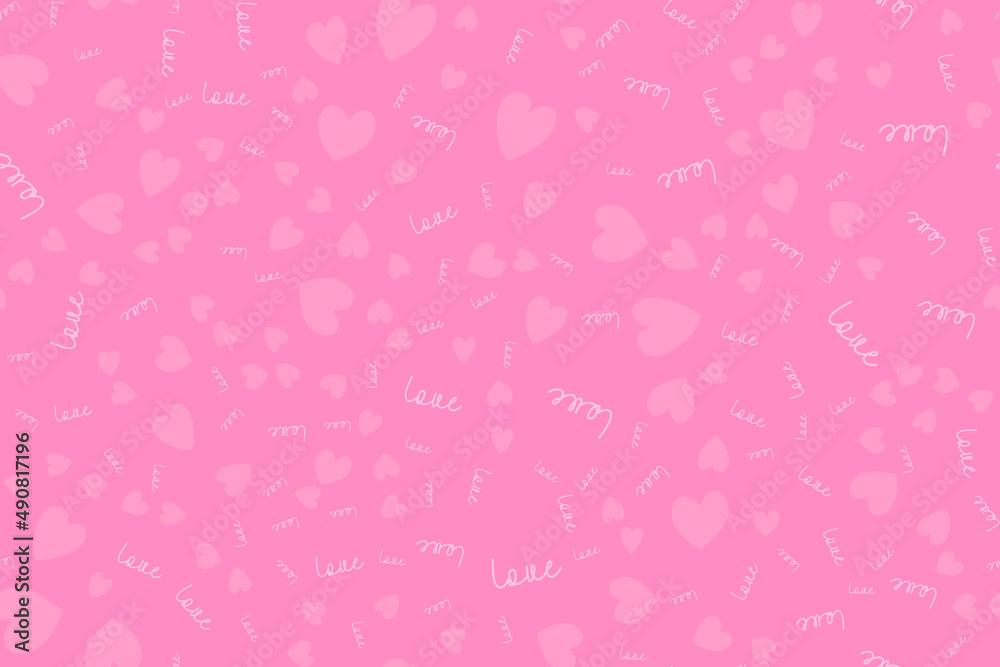 Love seamless pattern background with hearts. Illustration