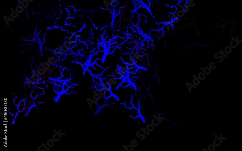 Dark Blue, Red vector natural artwork with branches, leaves.