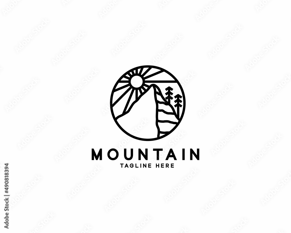 Mountain logo design template illustration vector