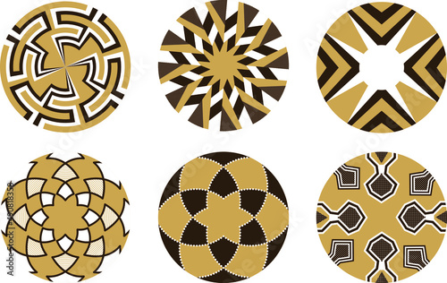 Vector image, Geometric patterns of traditional basket in Botswana
