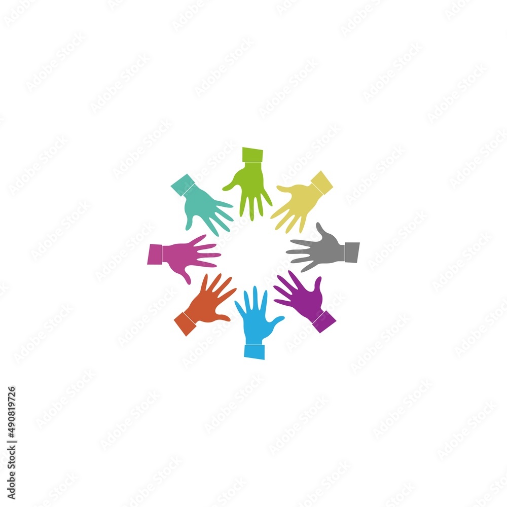 Community hand, adoption logo icon illustration Community hand, adoption logo icon illustration