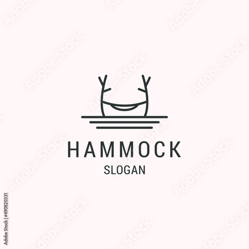Hammock logo icon flat design template 