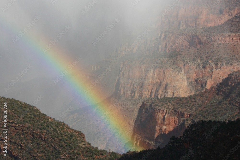 Rainbow in the mist of the Grand Canyon