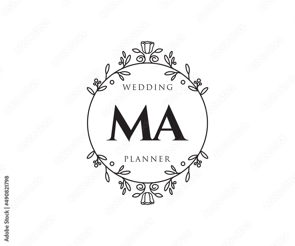 MM Initials letter Wedding monogram logos collection, hand drawn modern  minimalistic and floral templates for Invitation cards, Save the Date,  elegant identity for restaurant, boutique, cafe in vector 15051411 Vector  Art at