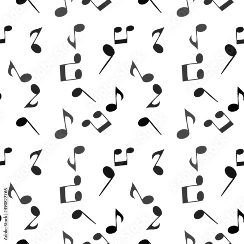 Soaring musical notes. seamless pattern Illustration.