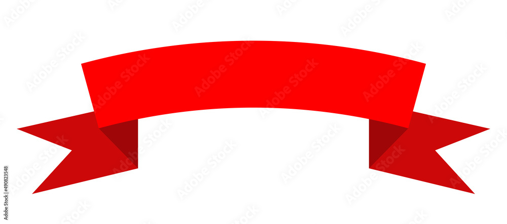 Red colorful curved ribbon on white background. Illustration. Red colorful curved ribbon on white background. Illustration.