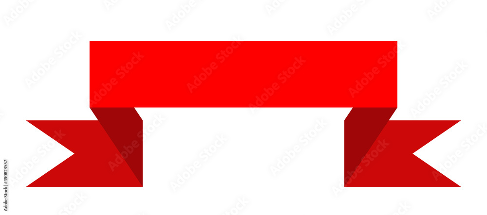 Red colorful curved ribbon on white background. Illustration. Red colorful curved ribbon on white background. Illustration.