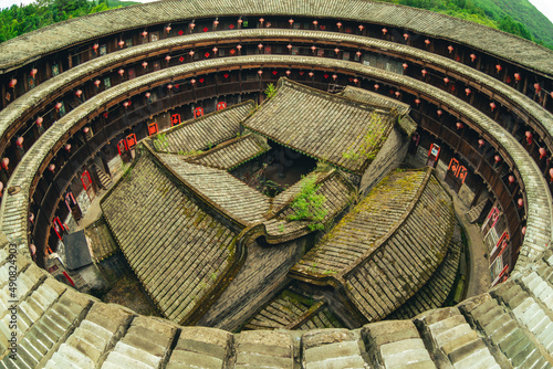 fujian tulou, hakka roundhouse, located in yongding district, fujian, china photo