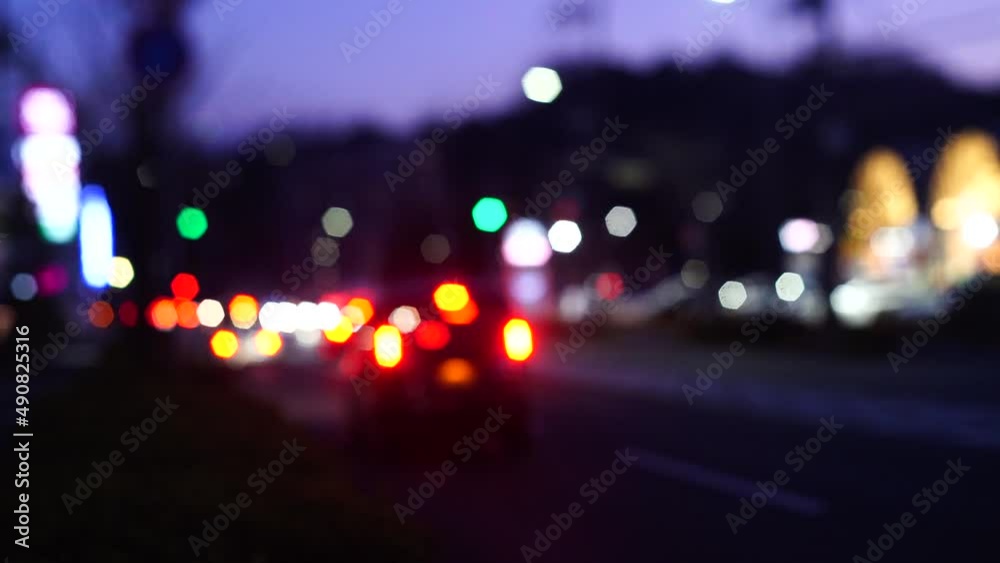 夜の道路 スローモーション 夜の道路 スローモーション