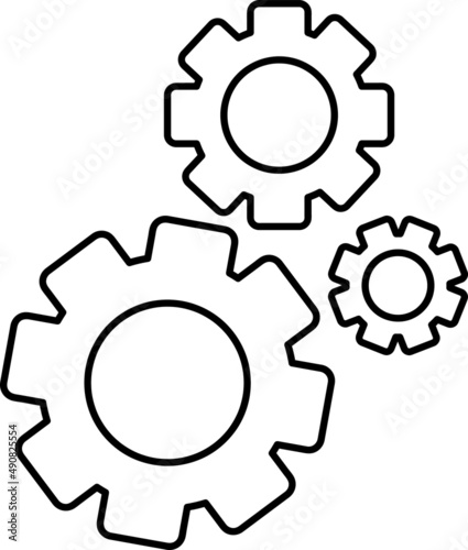 Mechanism icon vector line art on white background..eps