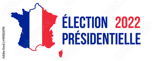french presidential election 2022, flat vector banner or poster with france map