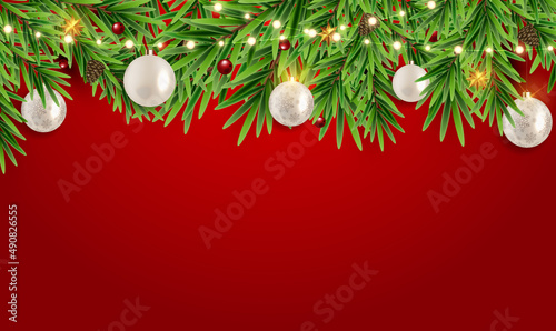 Holiday New Year and Merry Christmas Background Illustration