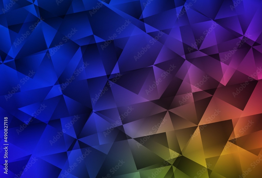 Fototapeta premium Dark Blue, Yellow vector polygon abstract backdrop.