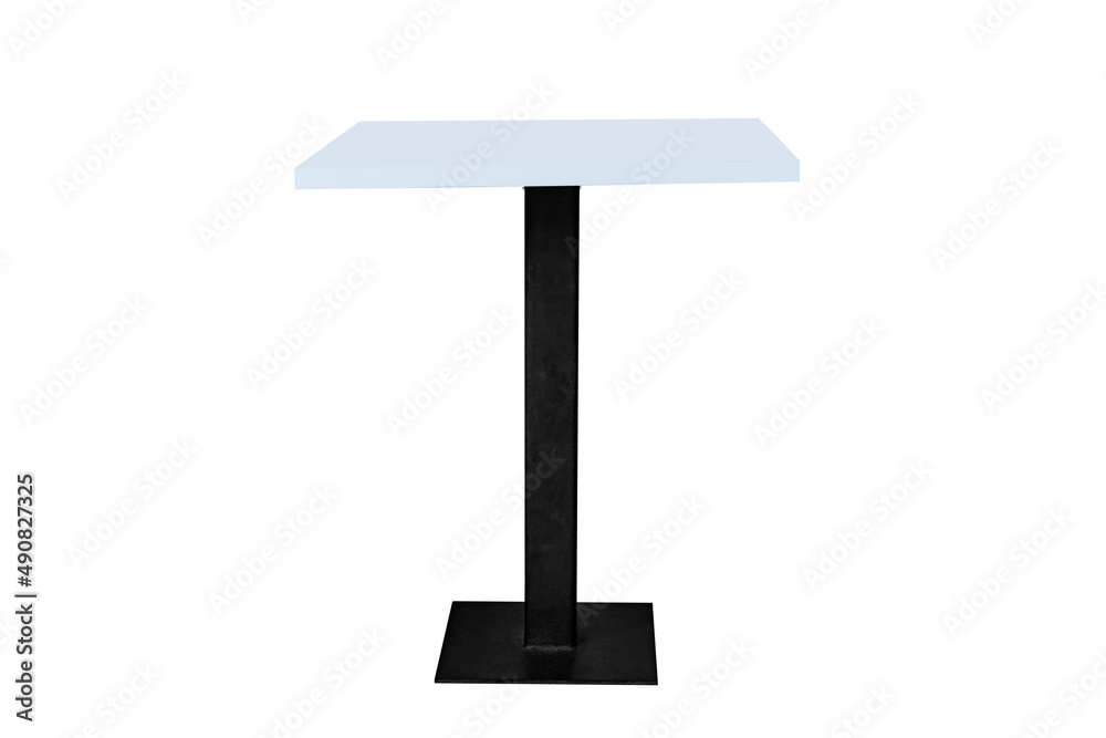 Modern table steel legs on white backgrounds Modern table steel legs on white backgrounds