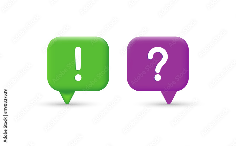 Question and exclamation mark. Vector illustration isolated white background. Icon set Question and exclamation mark. Vector illustration isolated white background. Icon set
