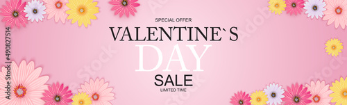 Happy Valentines Day Sale Background, poster, card, invitation. Illustration
