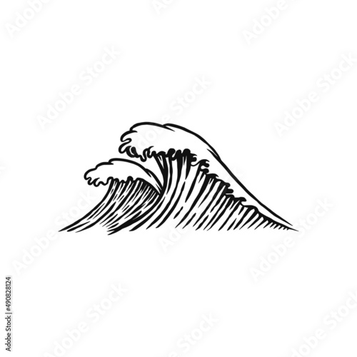 Obraz na płótnie wave illustration hand drawn vintage w salonie