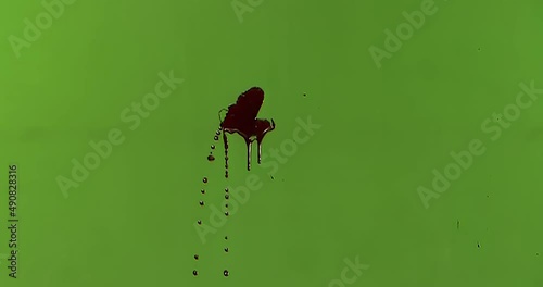 Chroma keying effect of a  blood splatter on the screen shot