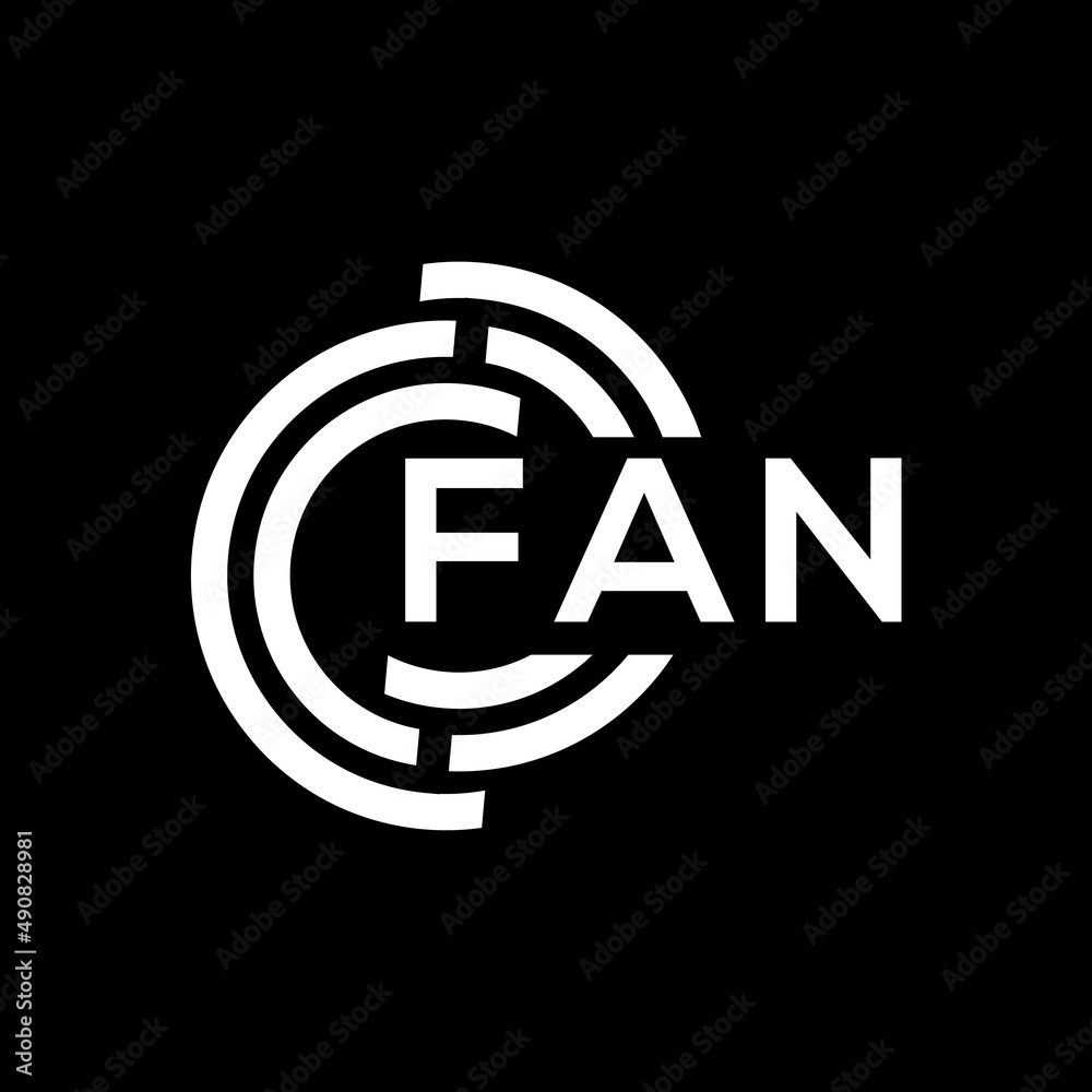 FAN letter logo design on black background. FAN creative initials letter logo concept. FAN letter design. FAN letter logo design on black background. FAN creative initials letter logo concept. FAN letter design.