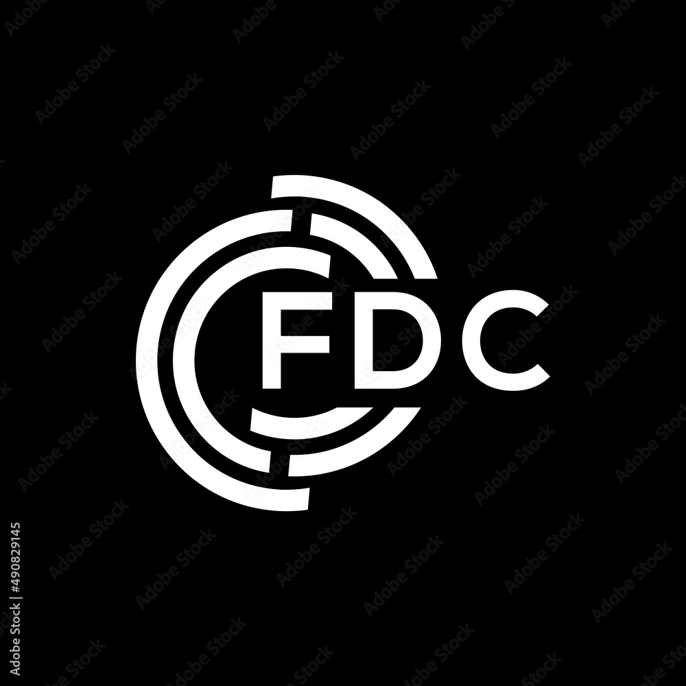 FDC letter logo design on black background. FDC creative initials letter logo concept. FDC letter design. FDC letter logo design on black background. FDC creative initials letter logo concept. FDC letter design.