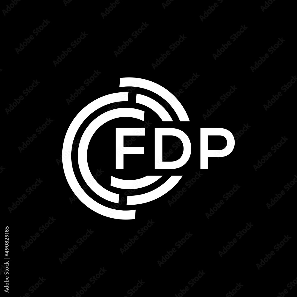 FDP letter logo design on black background. FDP creative initials letter logo concept. FDP letter design.