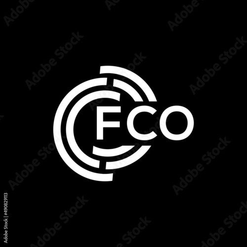 FCO letter logo design on black background. FCO creative initials letter logo concept. FCO letter design. photo