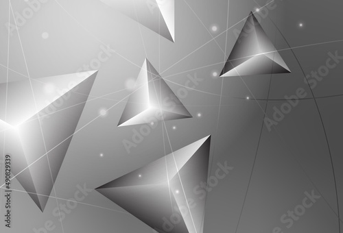 Light Gray vector shining triangular backdrop.