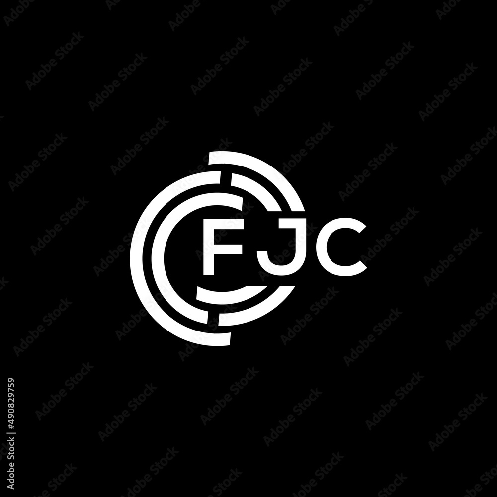 FJC letter logo design on black background. FJC creative initials letter logo concept. FJC letter design.