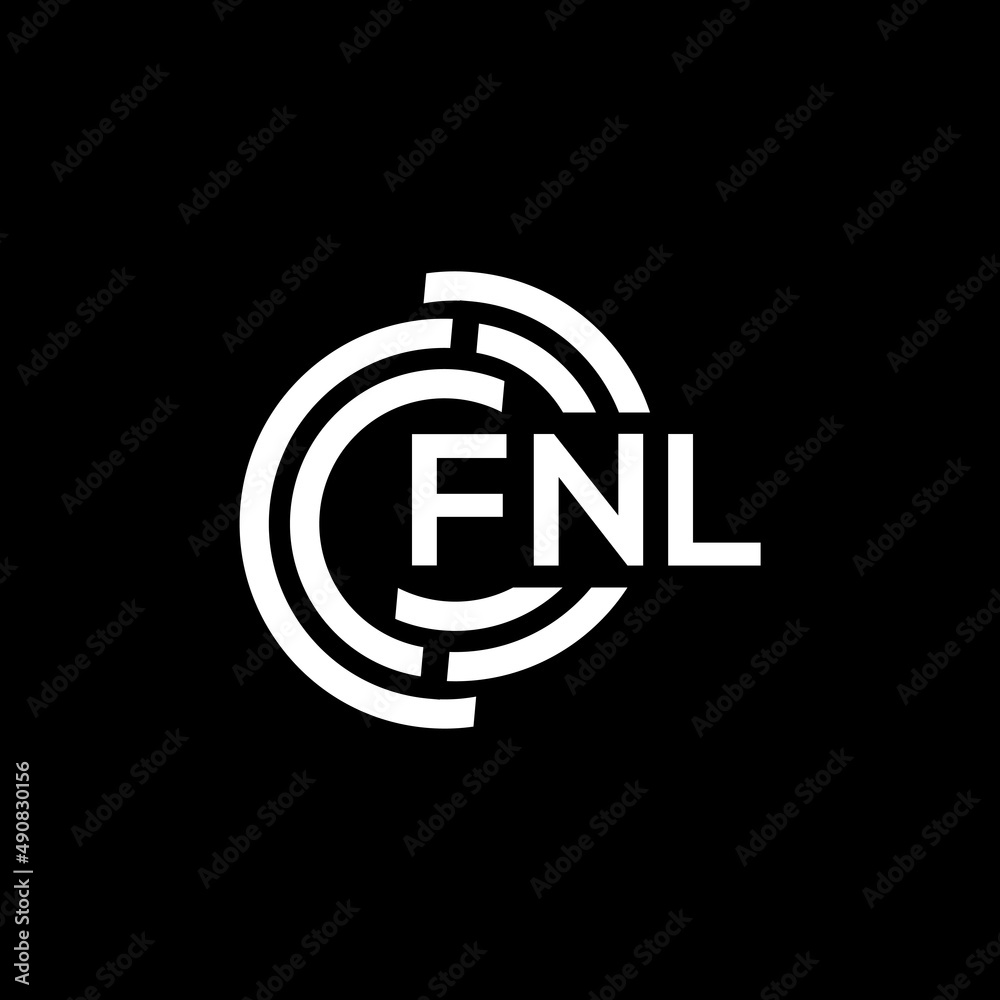 FNL letter logo design on black background. FNL creative initials letter logo concept. FNL letter design. FNL letter logo design on black background. FNL creative initials letter logo concept. FNL letter design.