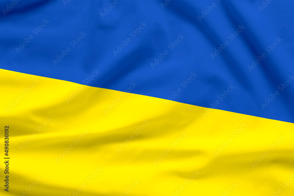 Ukraine waving flag textile texture Ukraine waving flag textile texture