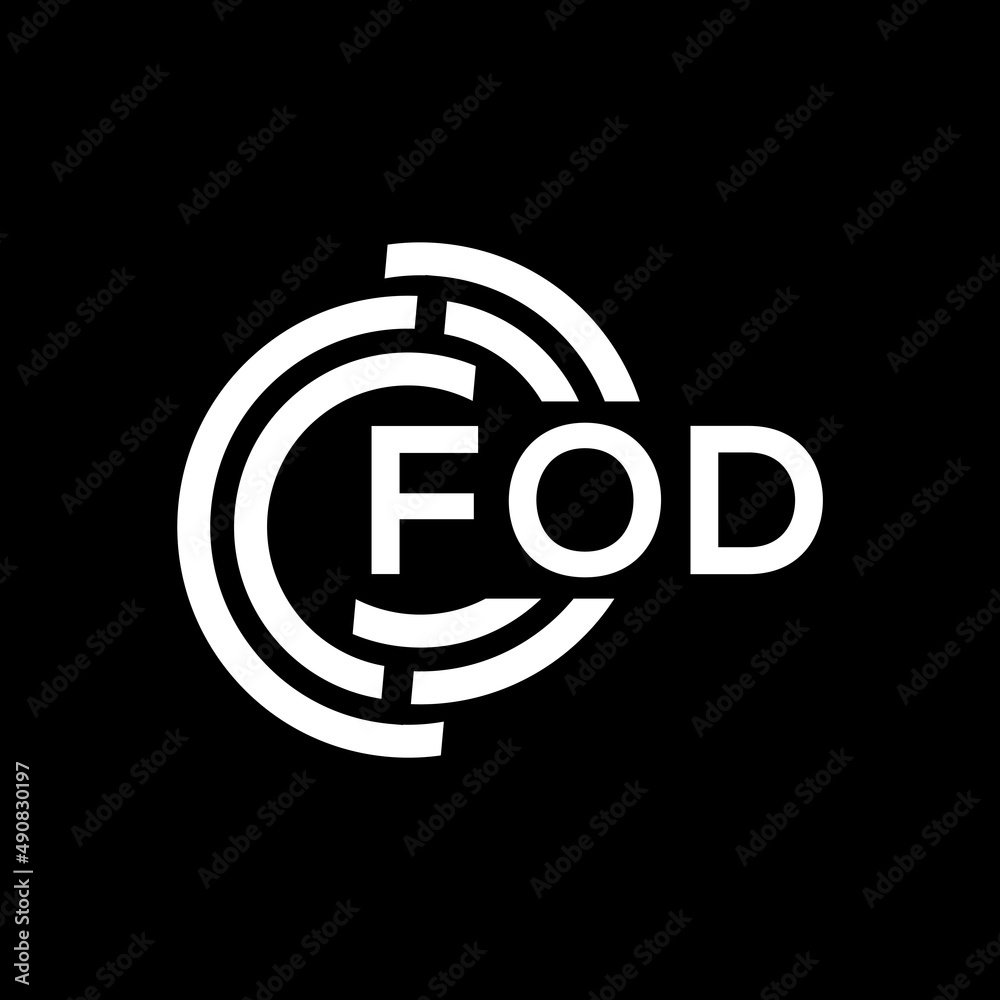 FOD letter logo design on black background. FOD creative initials letter logo concept. FOD letter design. FOD letter logo design on black background. FOD creative initials letter logo concept. FOD letter design.