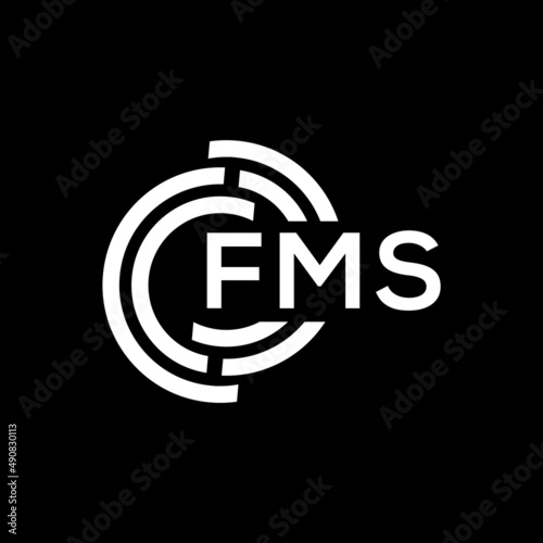 FMS letter logo design on black background. FMS creative initials letter logo concept. FMS letter design.