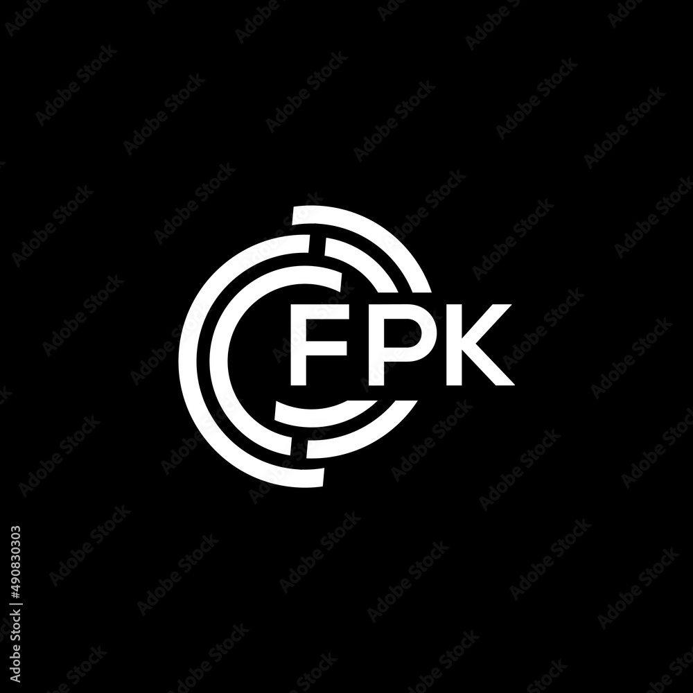 FPK letter logo design on black background. FPK creative initials letter logo concept. FPK letter design.