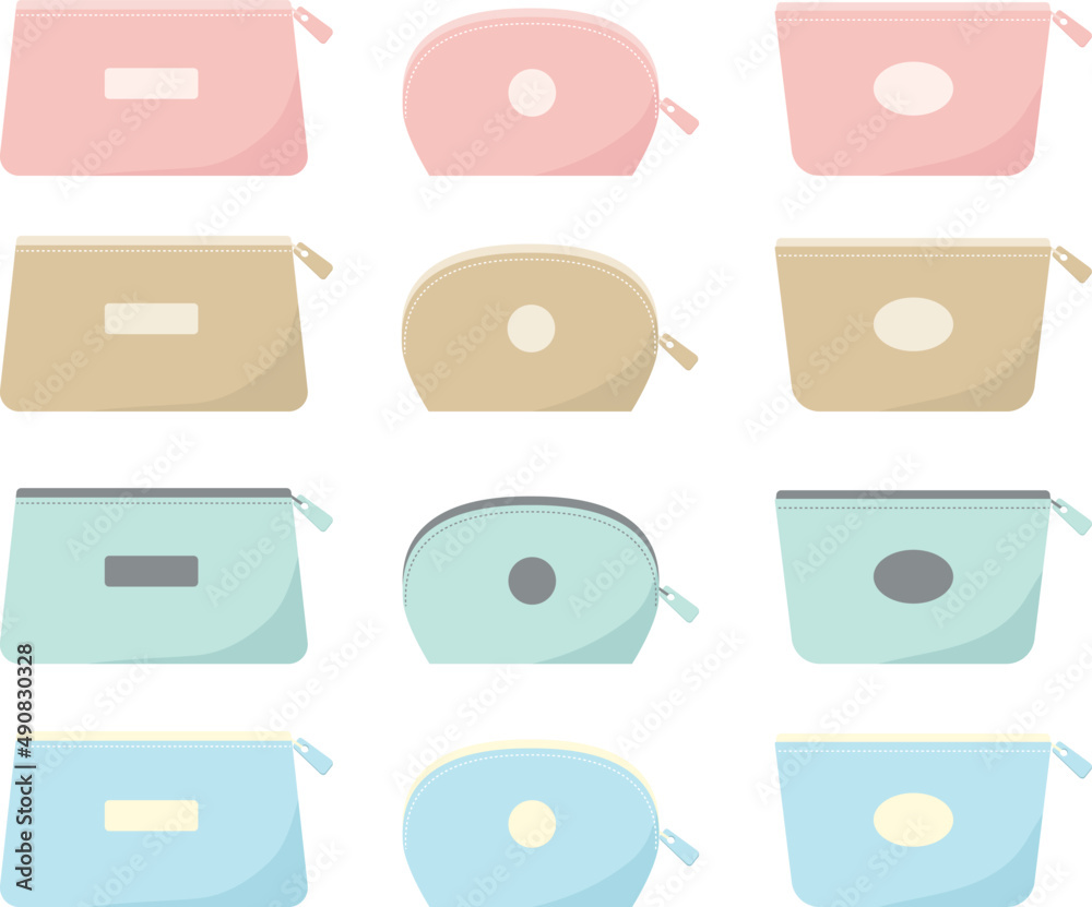 ポーチ 布小物のカラーバリエーションイラスト素材セット Stock Vector Adobe Stock