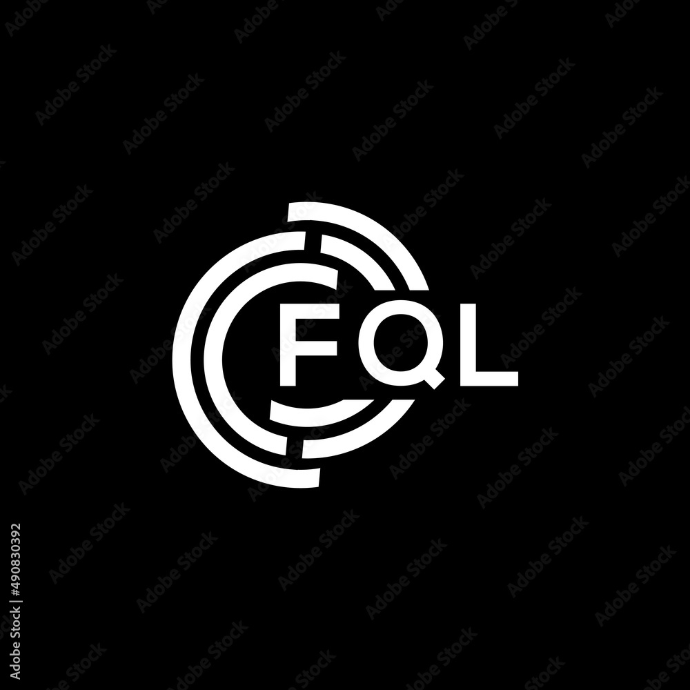 FQL letter logo design on black background. FQL creative initials letter logo concept. FQL letter design. FQL letter logo design on black background. FQL creative initials letter logo concept. FQL letter design.