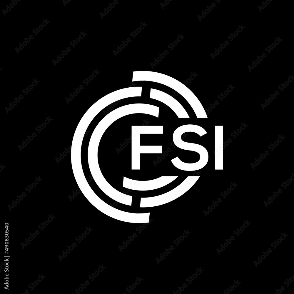 FSI letter logo design on black background. FSI creative initials letter logo concept. FSI letter design.
