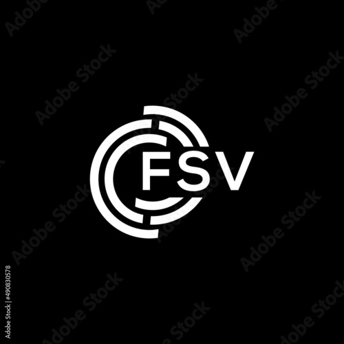 FSV letter logo design on black background. FSV creative initials letter logo concept. FSV letter design. photo