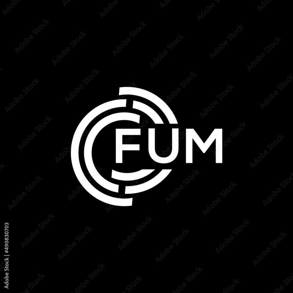FUM letter logo design on black background. FUM creative initials letter logo concept. FUM letter design.