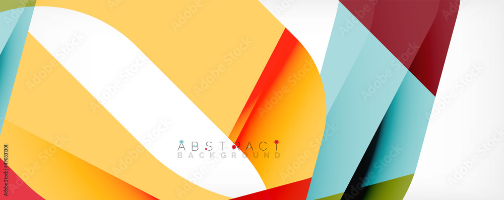 Geometric abstract background - multicolored abstract shapes on white. Vector Illustration For Wallpaper, Banner, Background, Landing Page Geometric abstract background - multicolored abstract shapes on white. Vector Illustration For Wallpaper, Banner, Background, Landing Page