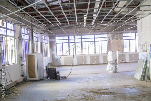Indoor building site construction in office building