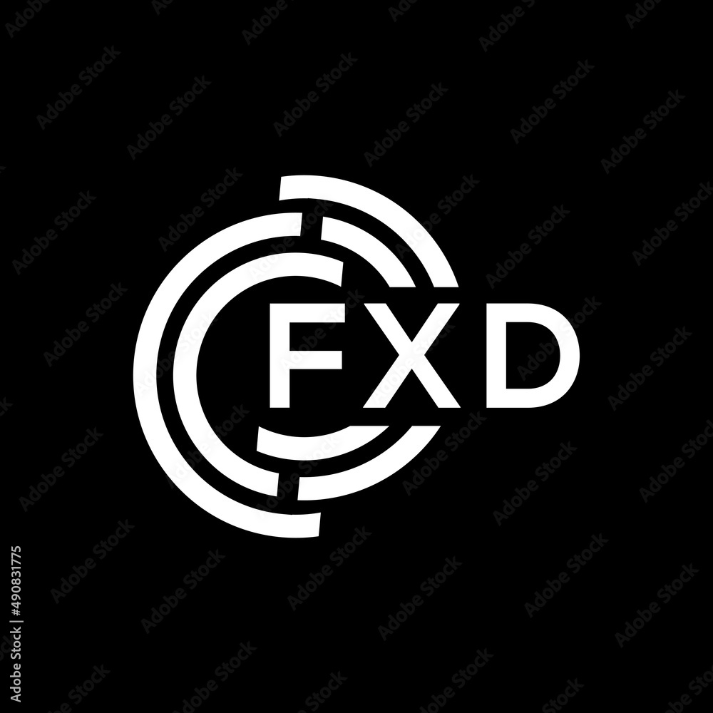 FXD letter logo design on black background. FXD creative initials letter logo concept. FXD letter design. FXD letter logo design on black background. FXD creative initials letter logo concept. FXD letter design.